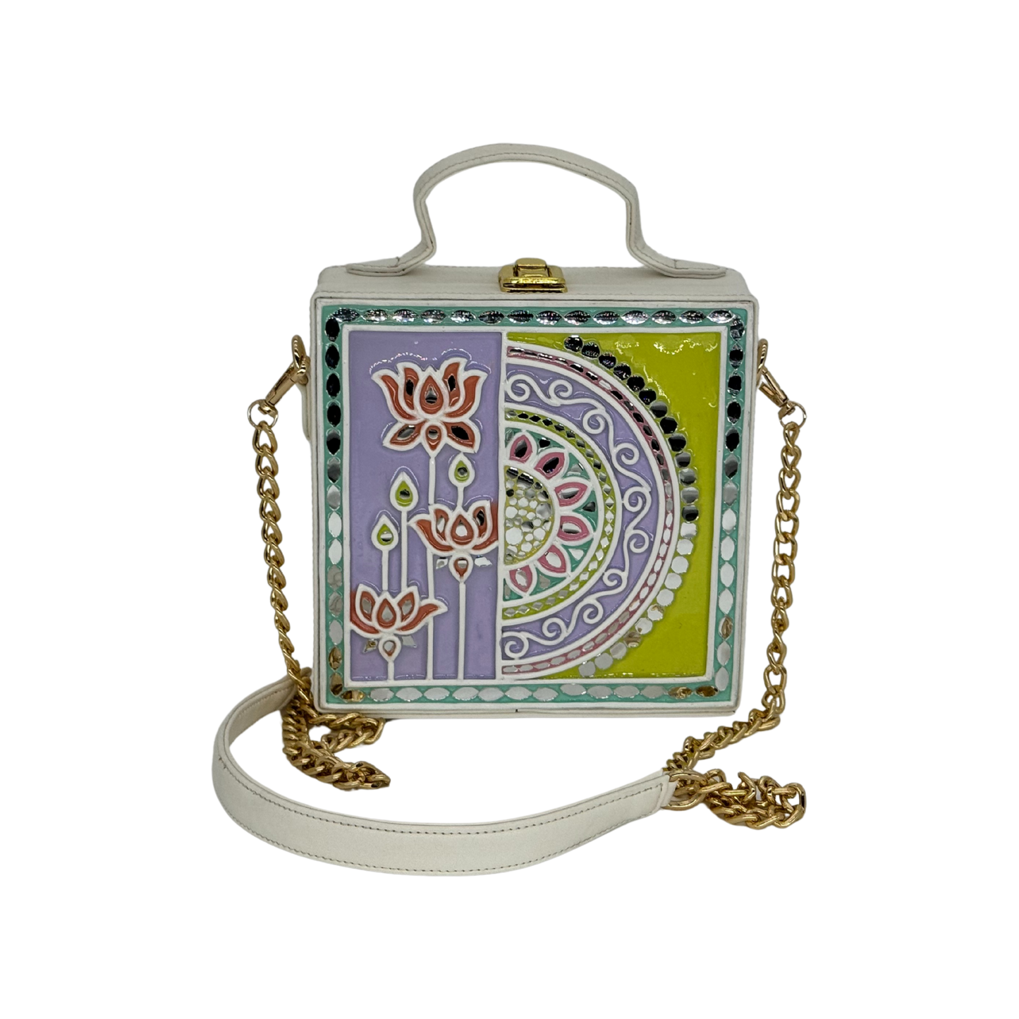 The Lotus Mandala | Lippan Art Box Bag