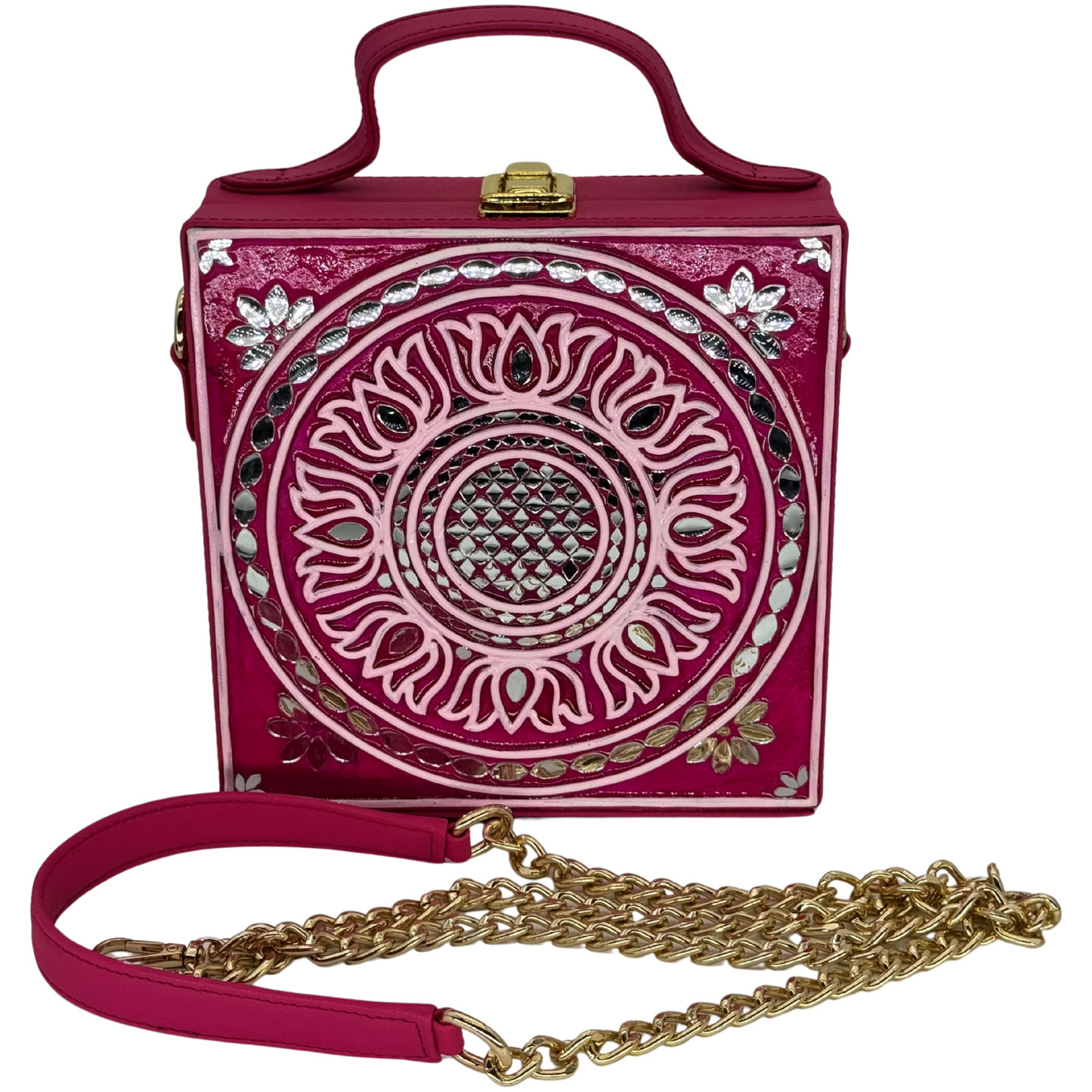 The Crimson Lotus | Lippan Art Box Bag