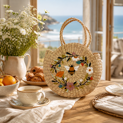 The Honey Bee Circle | Kauna Grass Round Bag