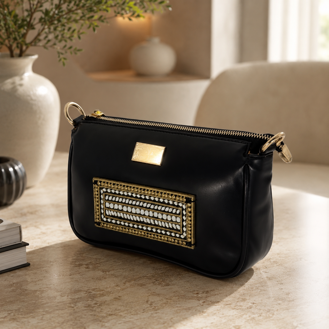The Midnight Medallion Lippan Clutch | Artisan Clutch Bag