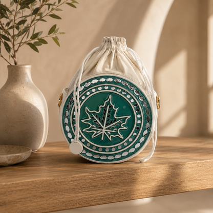 The Maple Leaf Potli | Lippan Art Drum Bag