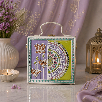 The Lotus Mandala | Lippan Art Box Bag