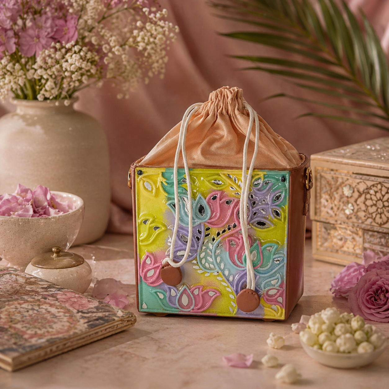 The Pastel Paisley Potli | Lippan Art Potli Bag