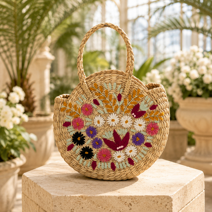 The Wildflower Meadow | Kauna Grass Round Bag