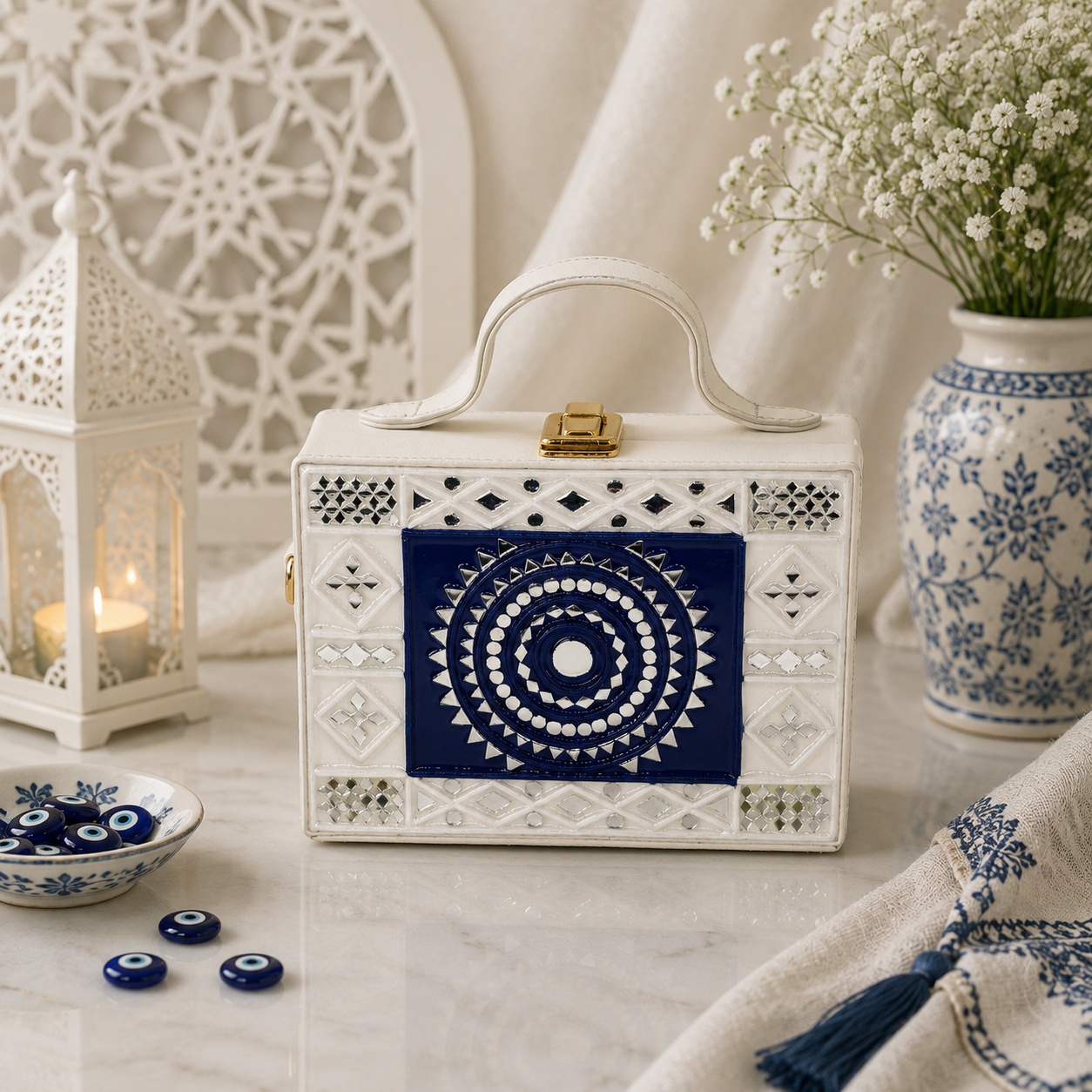 The Indigo Orbit | Lippan Art Box Bag