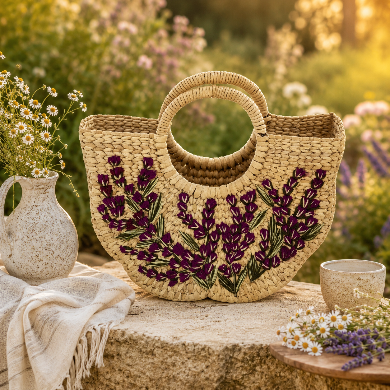 The Lavender Field | Kauna Grass Butterfly Bag