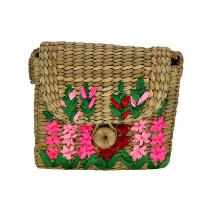 The Fuchsia Bloom Satchel | Kauna Grass Satchel