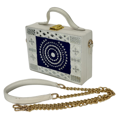 The Indigo Orbit | Lippan Art Box Bag