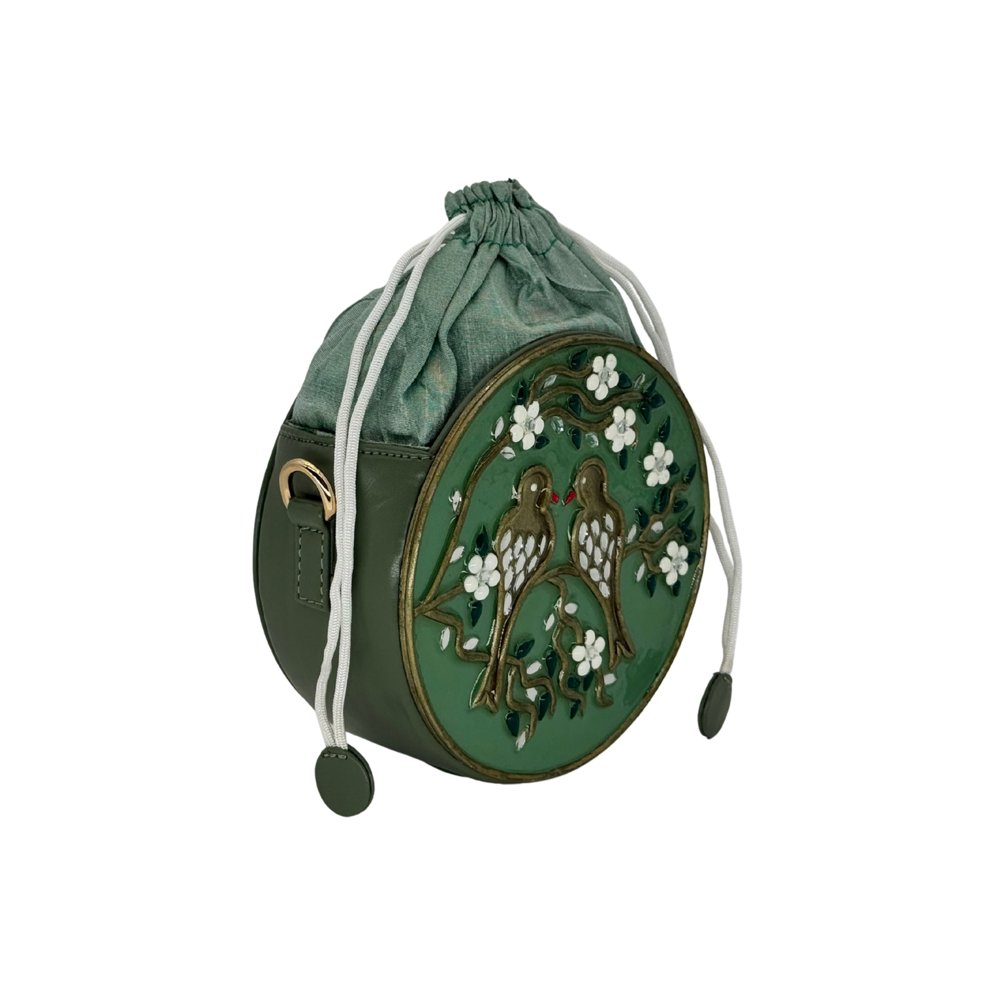 The Songbird Circle Potli | Lippan Art Drum Bag