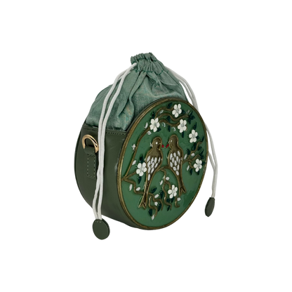The Songbird Circle Potli | Lippan Art Drum Bag
