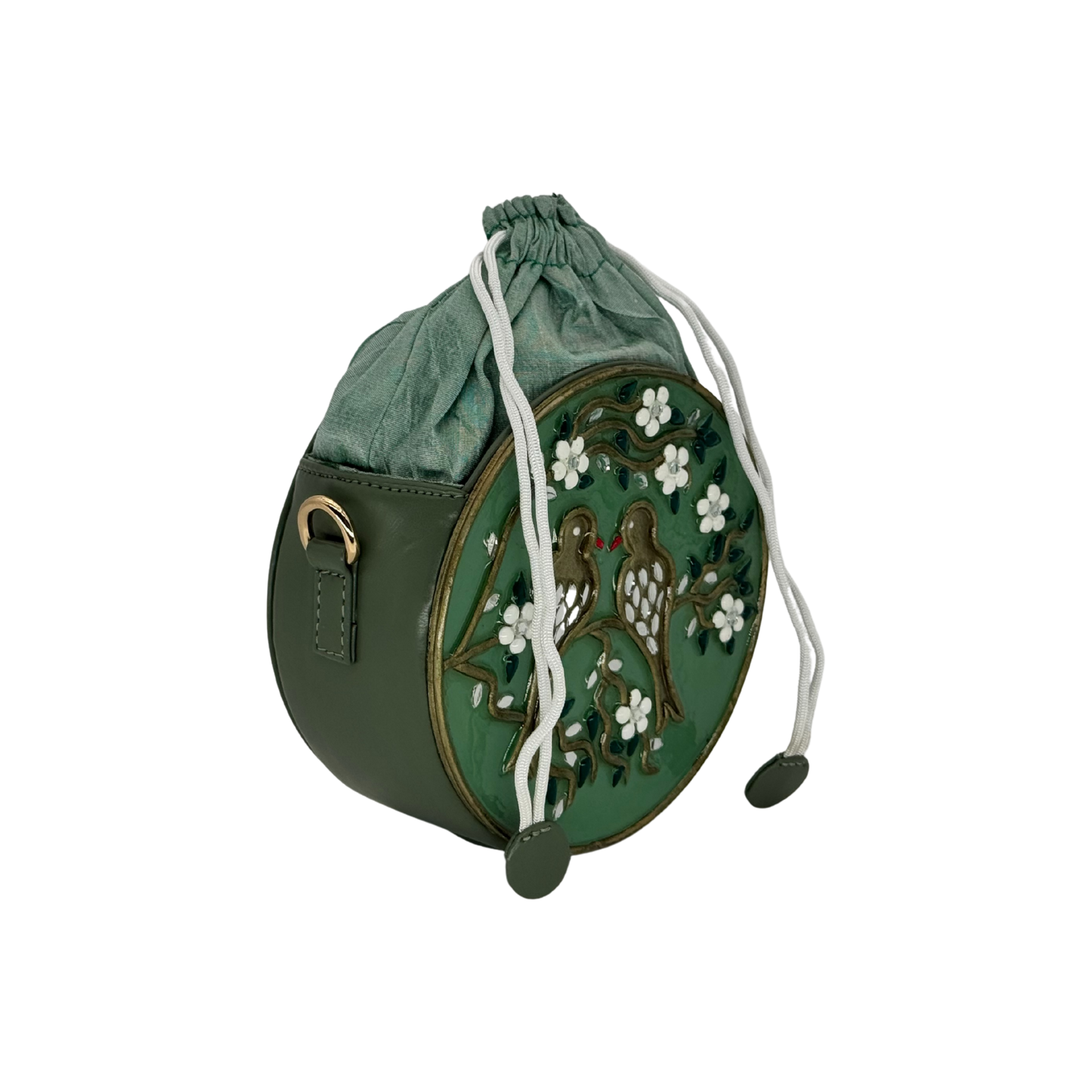 The Songbird Circle Potli | Lippan Art Drum Bag
