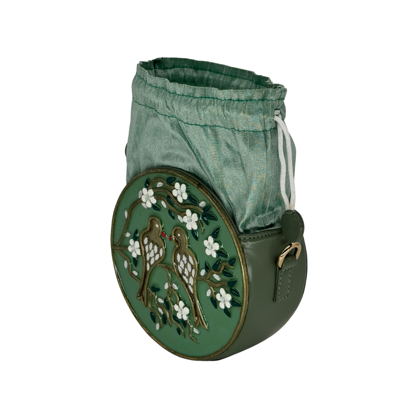 The Songbird Circle Potli | Lippan Art Drum Bag