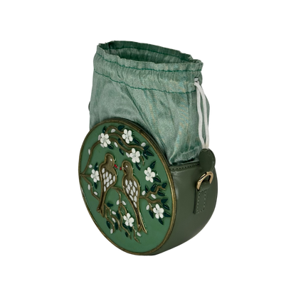 The Songbird Circle Potli | Lippan Art Drum Bag