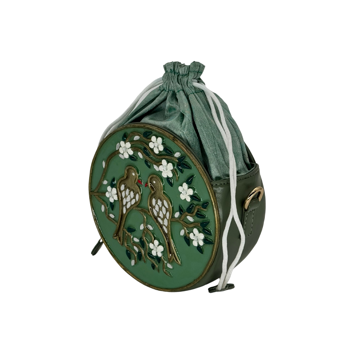 The Songbird Circle Potli | Lippan Art Drum Bag