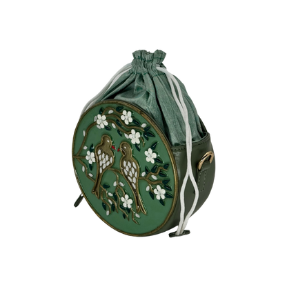 The Songbird Circle Potli | Lippan Art Drum Bag