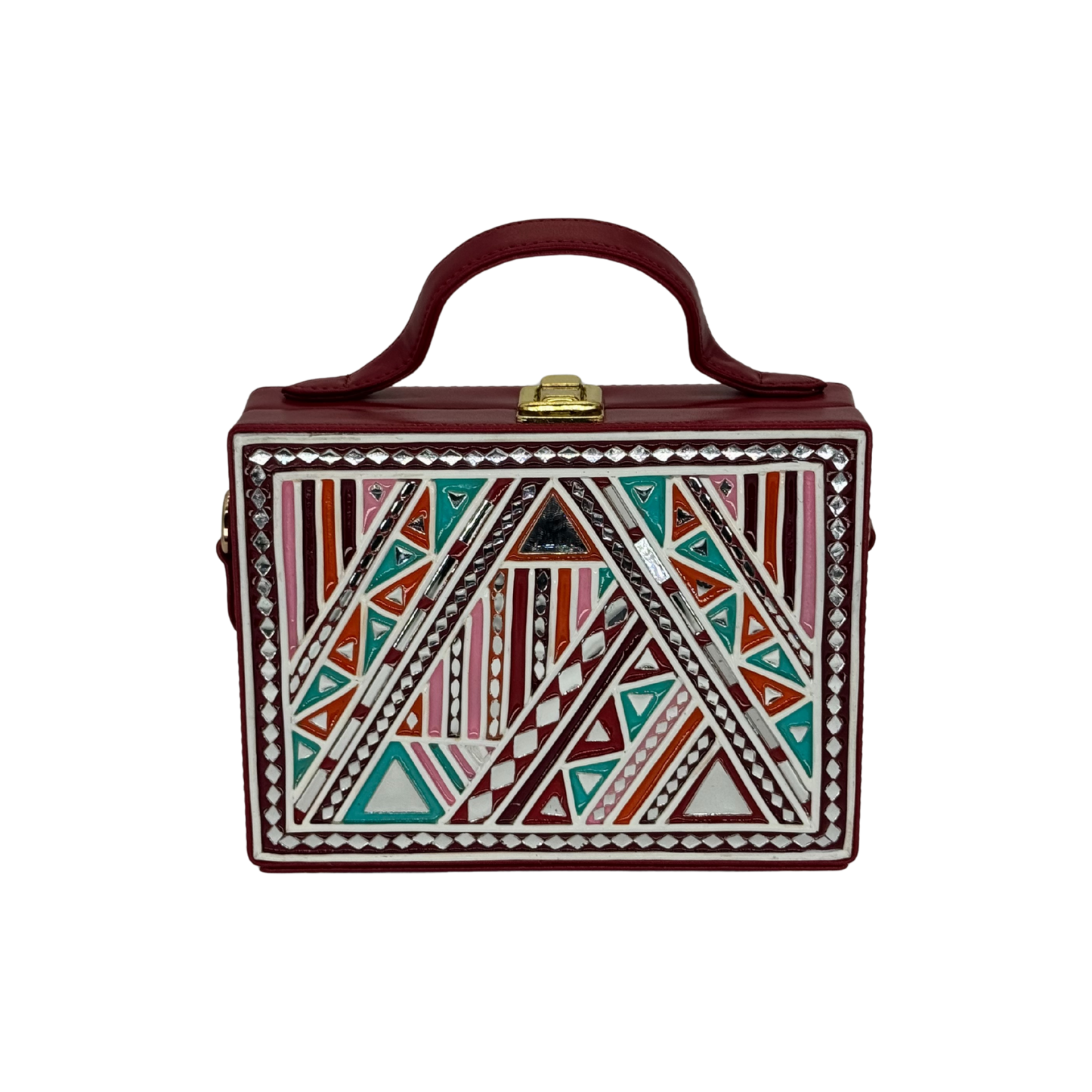 The Burgundy Triangle | Lippan Art Box Bag