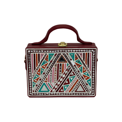 The Burgundy Triangle | Lippan Art Box Bag