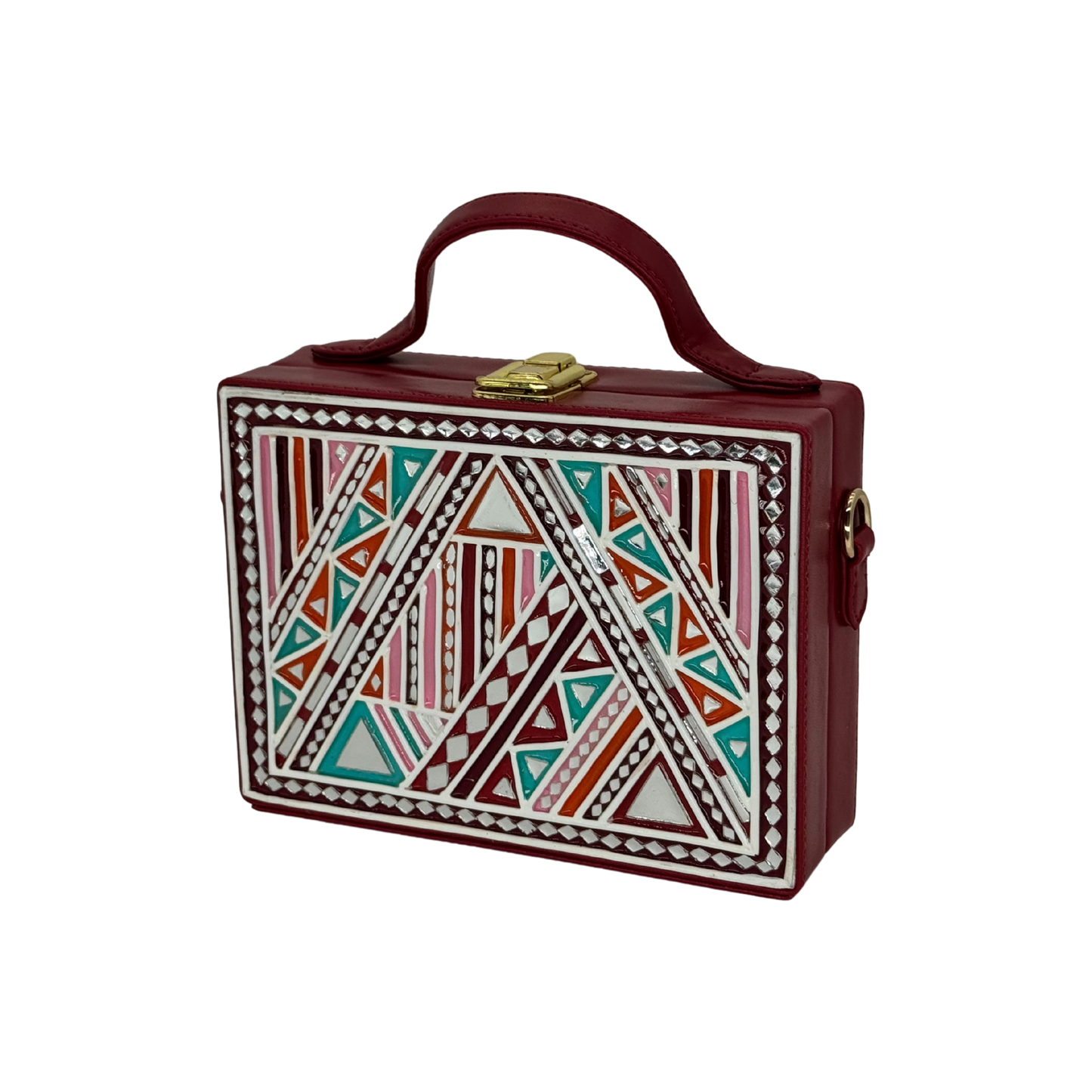 The Burgundy Triangle | Lippan Art Box Bag