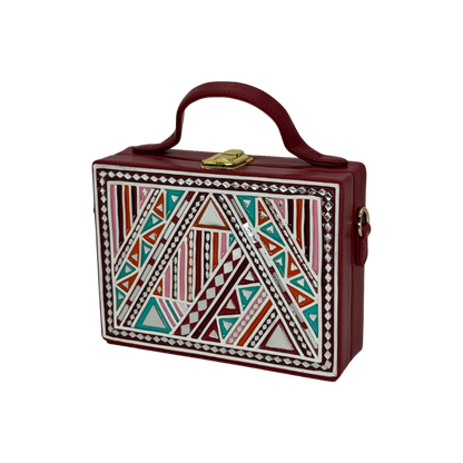 The Burgundy Triangle | Lippan Art Box Bag