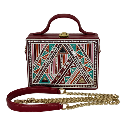 The Burgundy Triangle | Lippan Art Box Bag