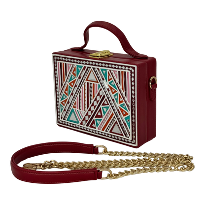 The Burgundy Triangle | Lippan Art Box Bag