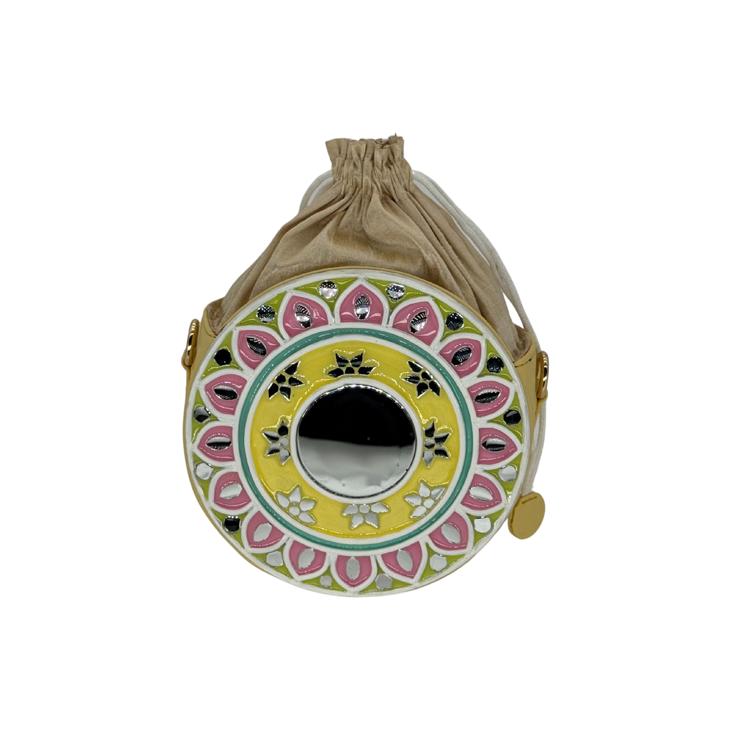 The Garden Halo Potli | Lippan Art Drum Bag