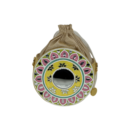 The Garden Halo Potli | Lippan Art Drum Bag