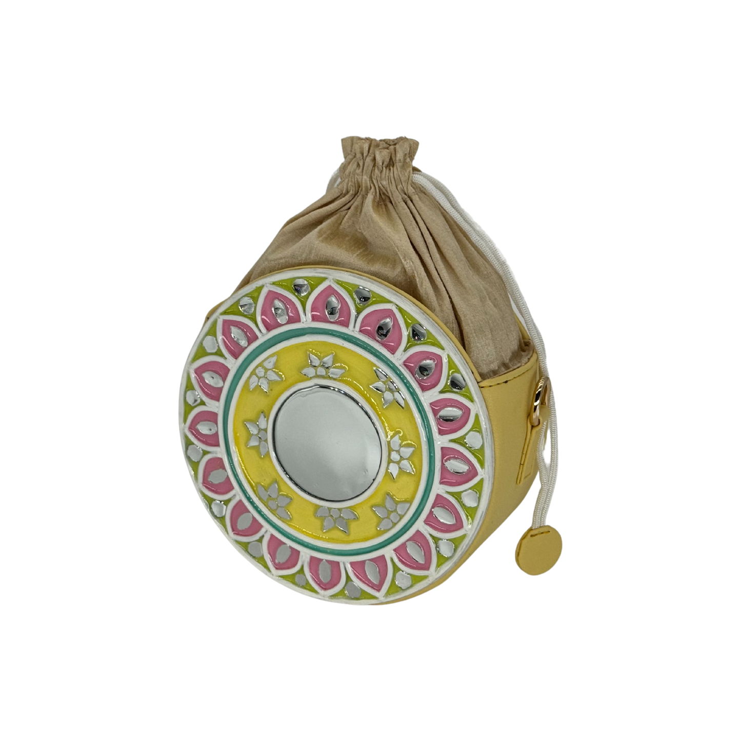 The Garden Halo Potli | Lippan Art Drum Bag