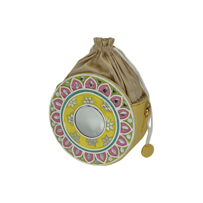 The Garden Halo Potli | Lippan Art Drum Bag