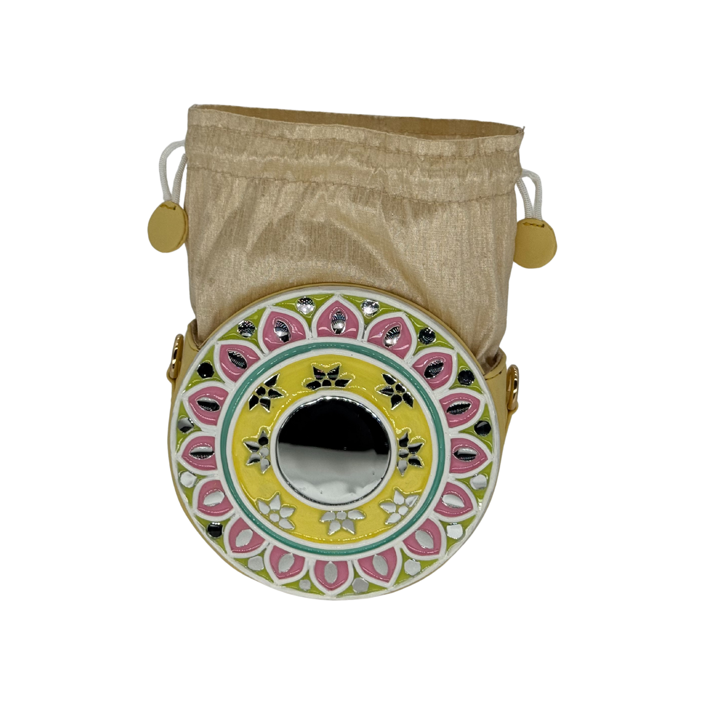 The Garden Halo Potli | Lippan Art Drum Bag