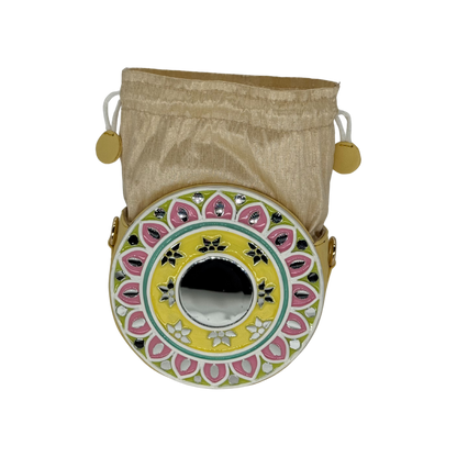 The Garden Halo Potli | Lippan Art Drum Bag