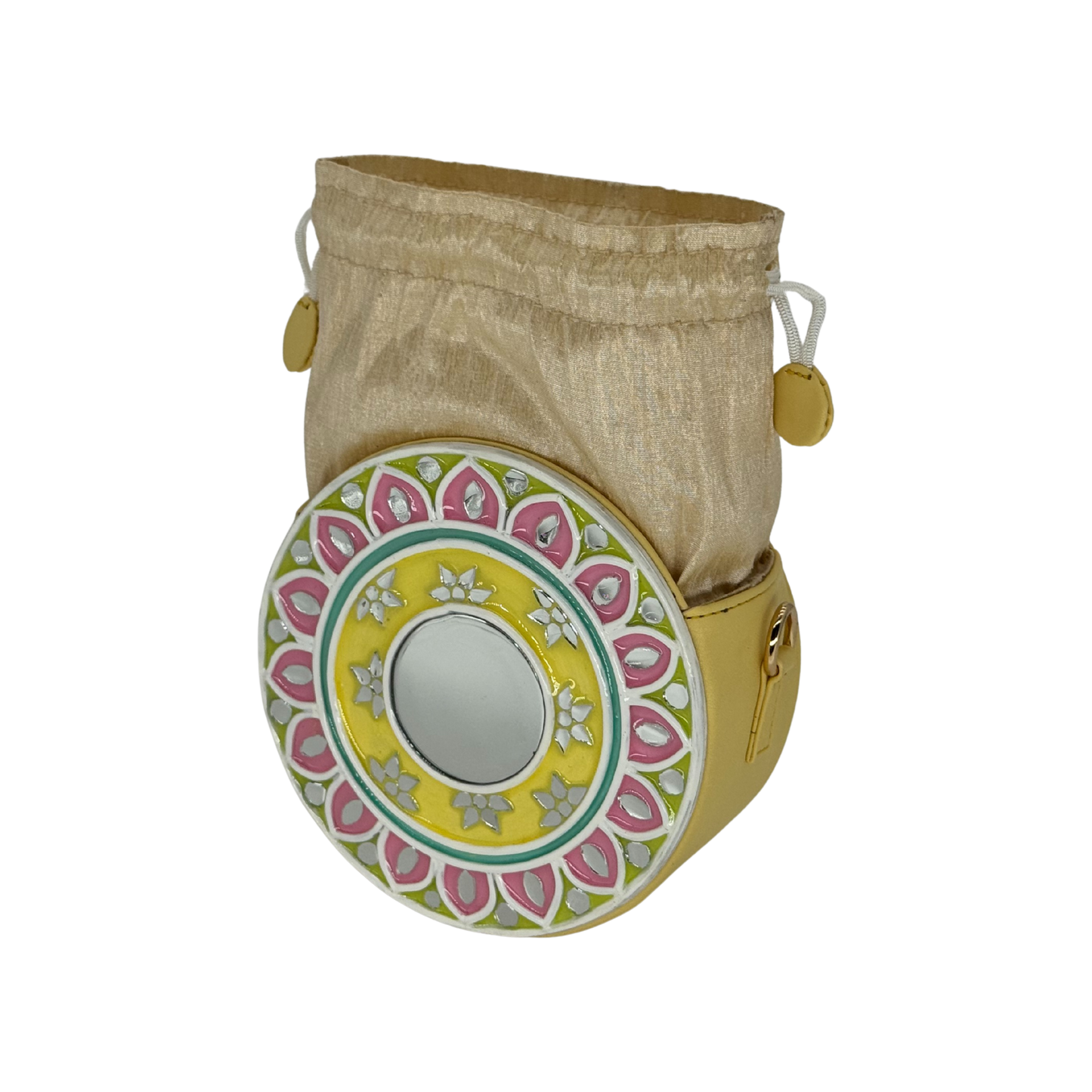 The Garden Halo Potli | Lippan Art Drum Bag