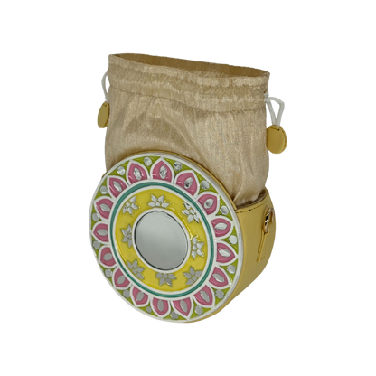 The Garden Halo Potli | Lippan Art Drum Bag