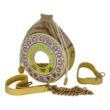 The Garden Halo Potli | Lippan Art Drum Bag