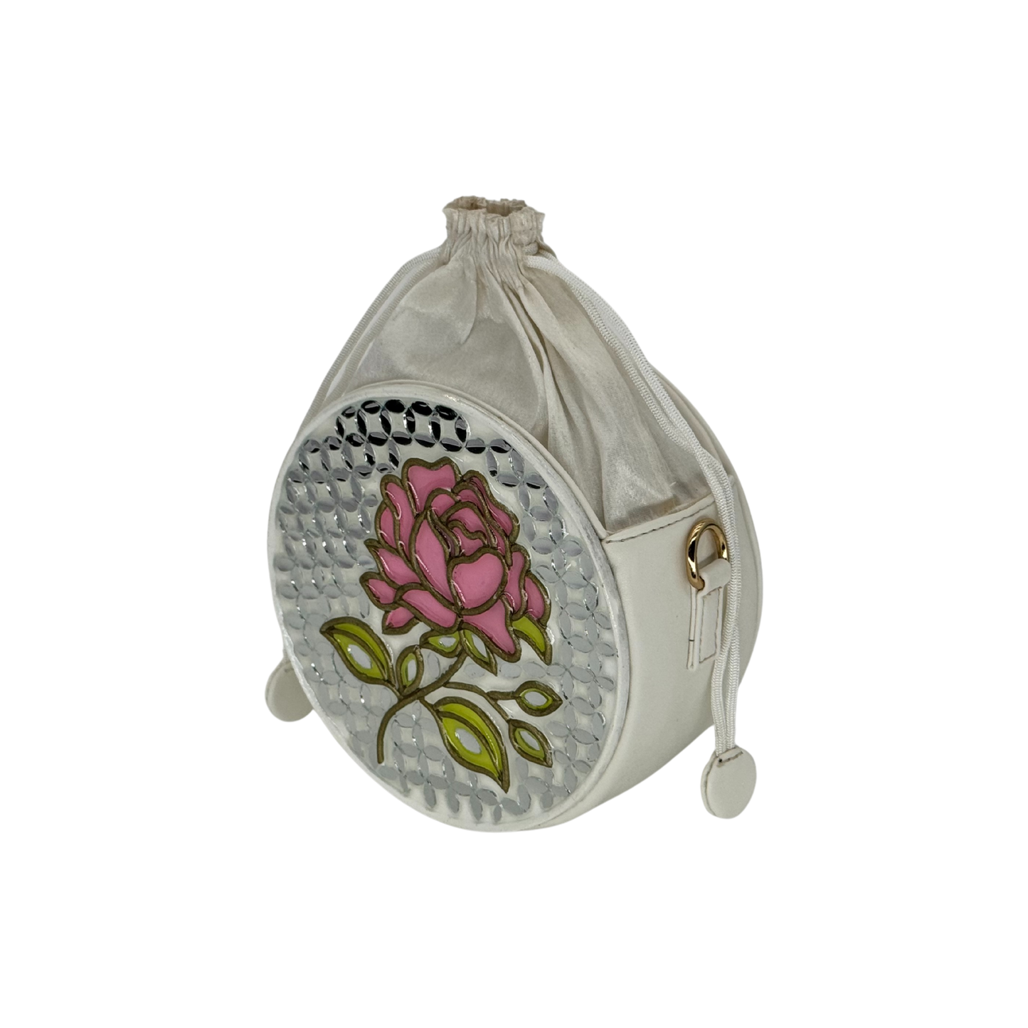 The Rose Garden Potli | Lippan Art Drum Bag