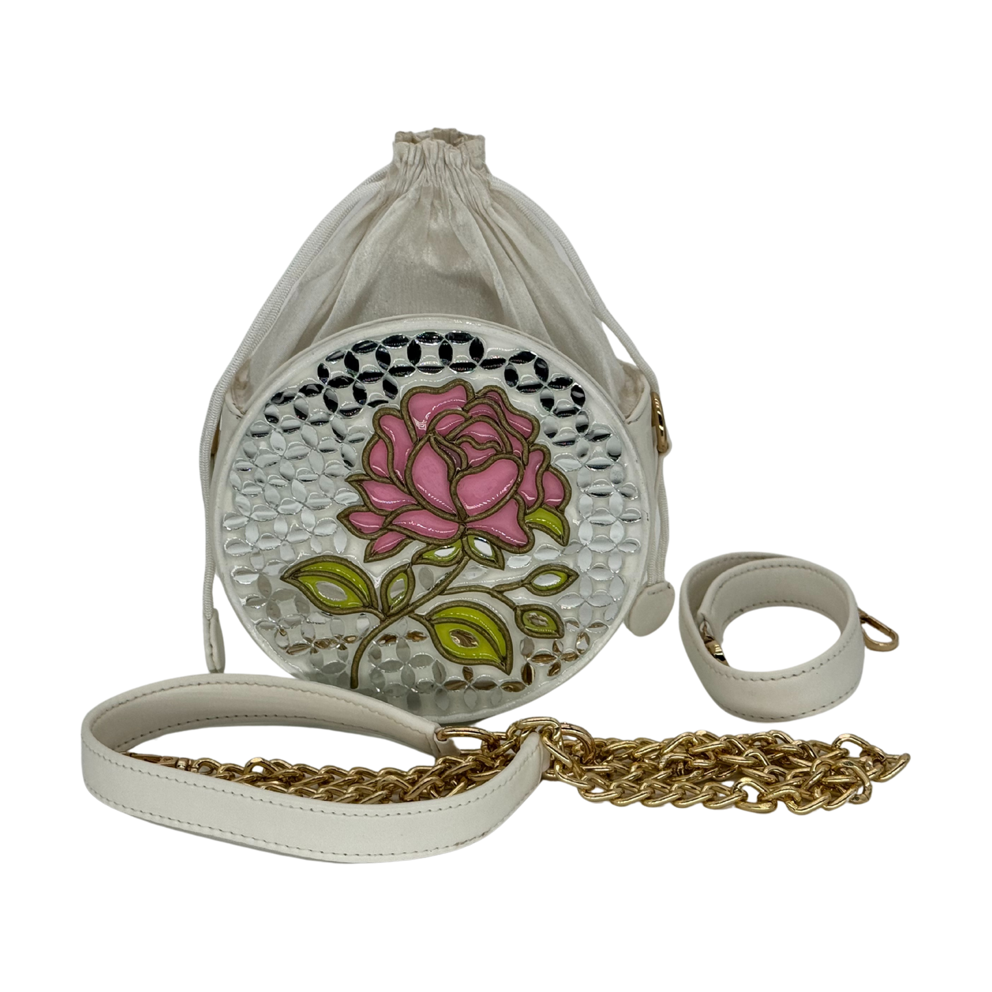 The Rose Garden Potli | Lippan Art Drum Bag