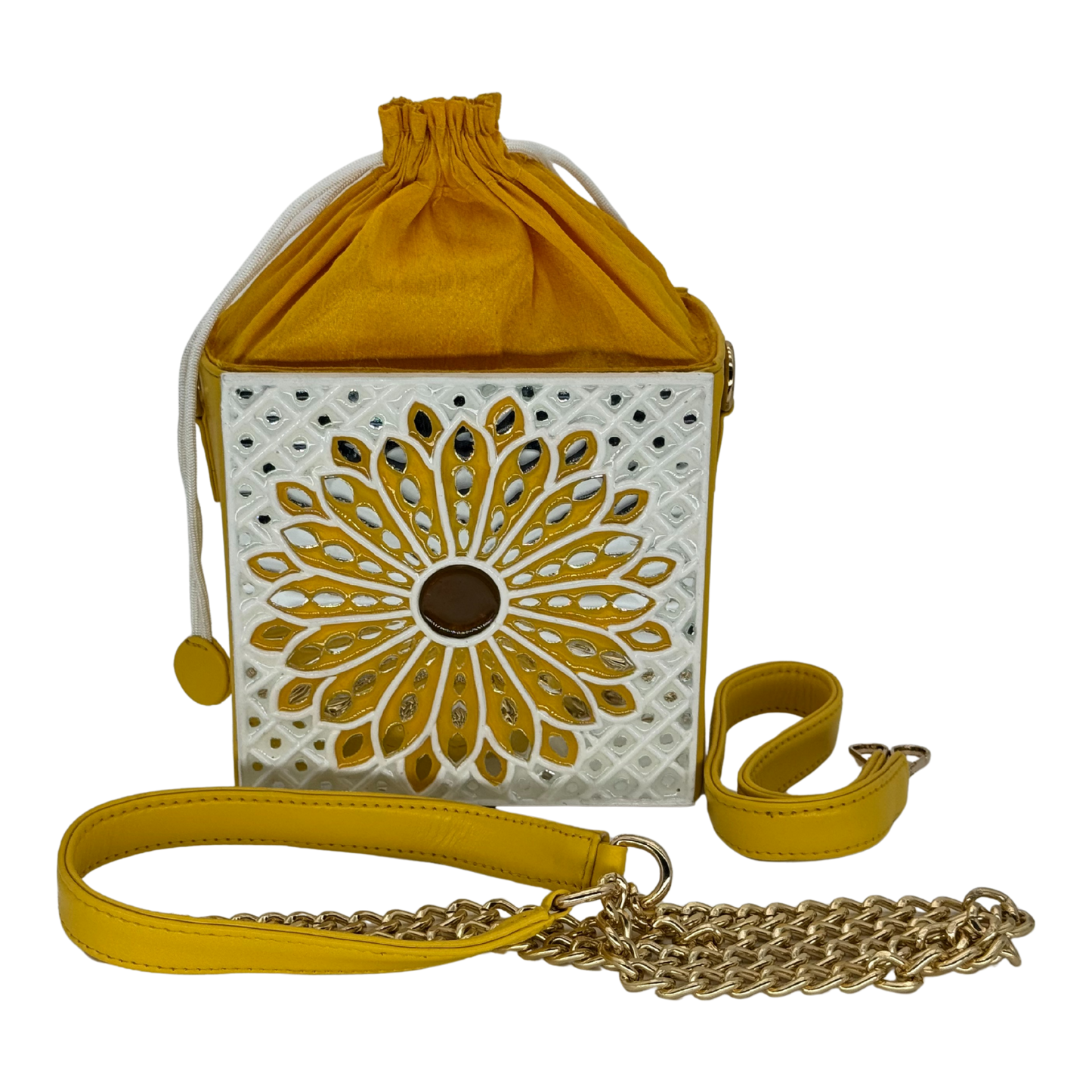 The Sunflower Mandala Potli | Lippan Art Potli Bag