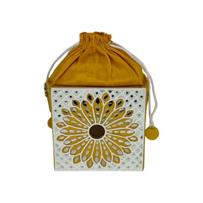 The Sunflower Mandala Potli | Lippan Art Potli Bag