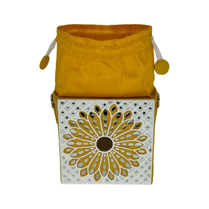 The Sunflower Mandala Potli | Lippan Art Potli Bag