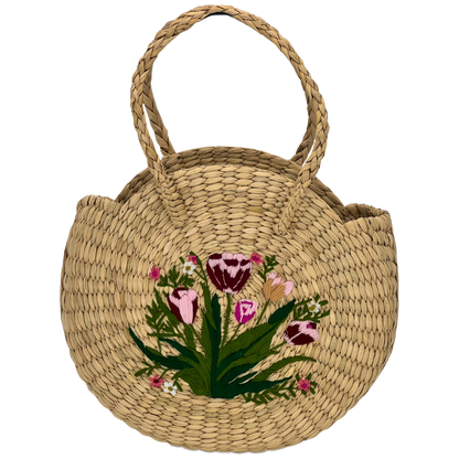 The Garden Tulip | Kauna Grass Round Bag