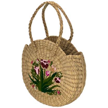 The Garden Tulip | Kauna Grass Round Bag