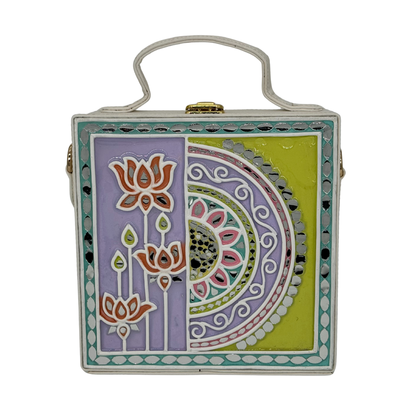 The Lotus Mandala | Lippan Art Box Bag