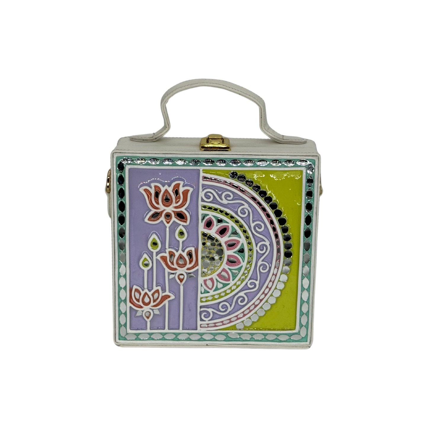 The Lotus Mandala | Lippan Art Box Bag