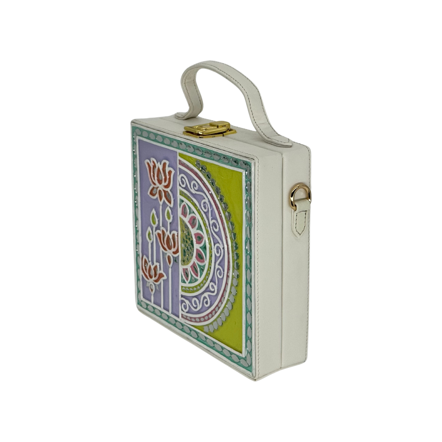 The Lotus Mandala | Lippan Art Box Bag
