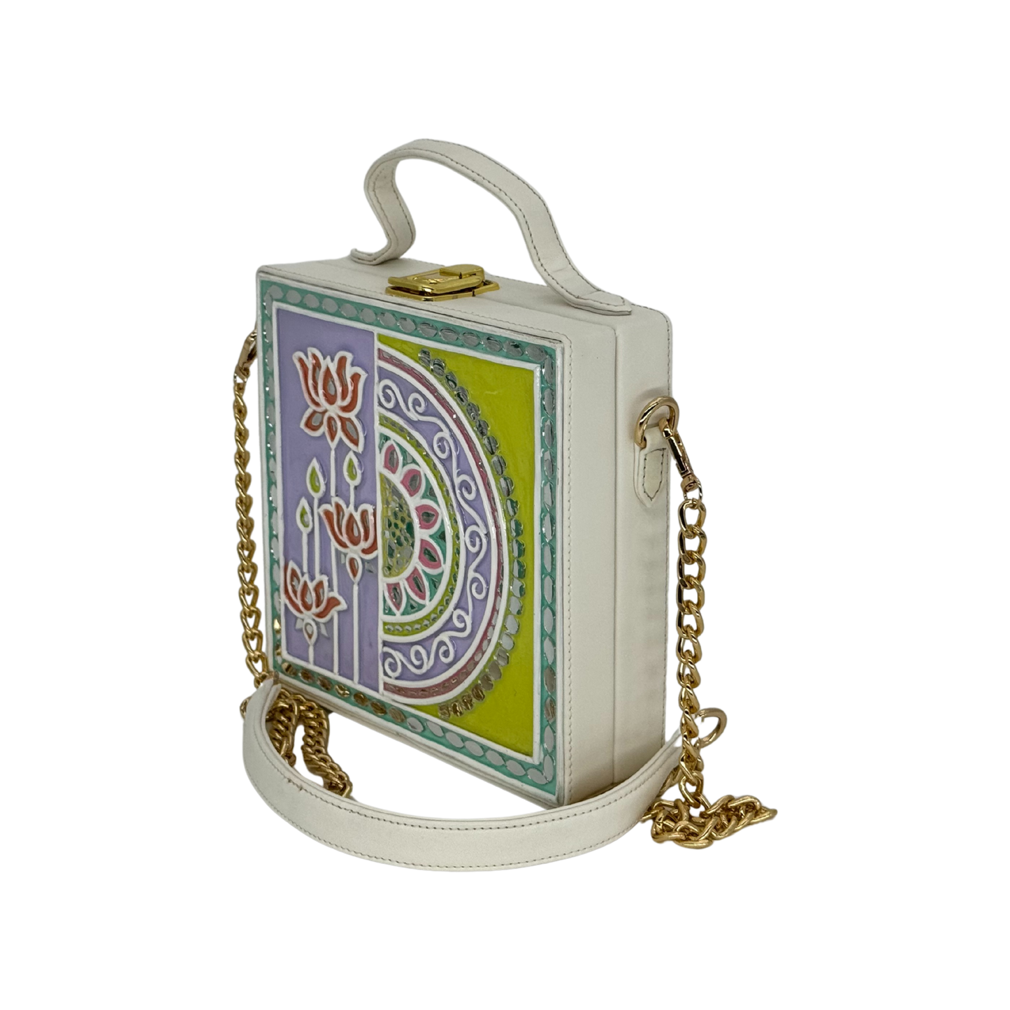 The Lotus Mandala | Lippan Art Box Bag