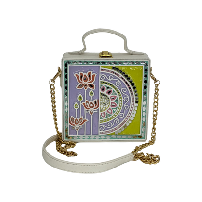 The Lotus Mandala | Lippan Art Box Bag