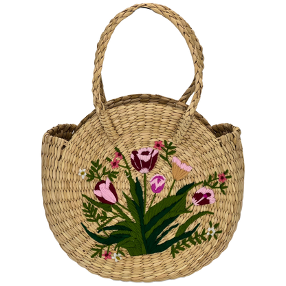 The Garden Tulip | Kauna Grass Round Bag
