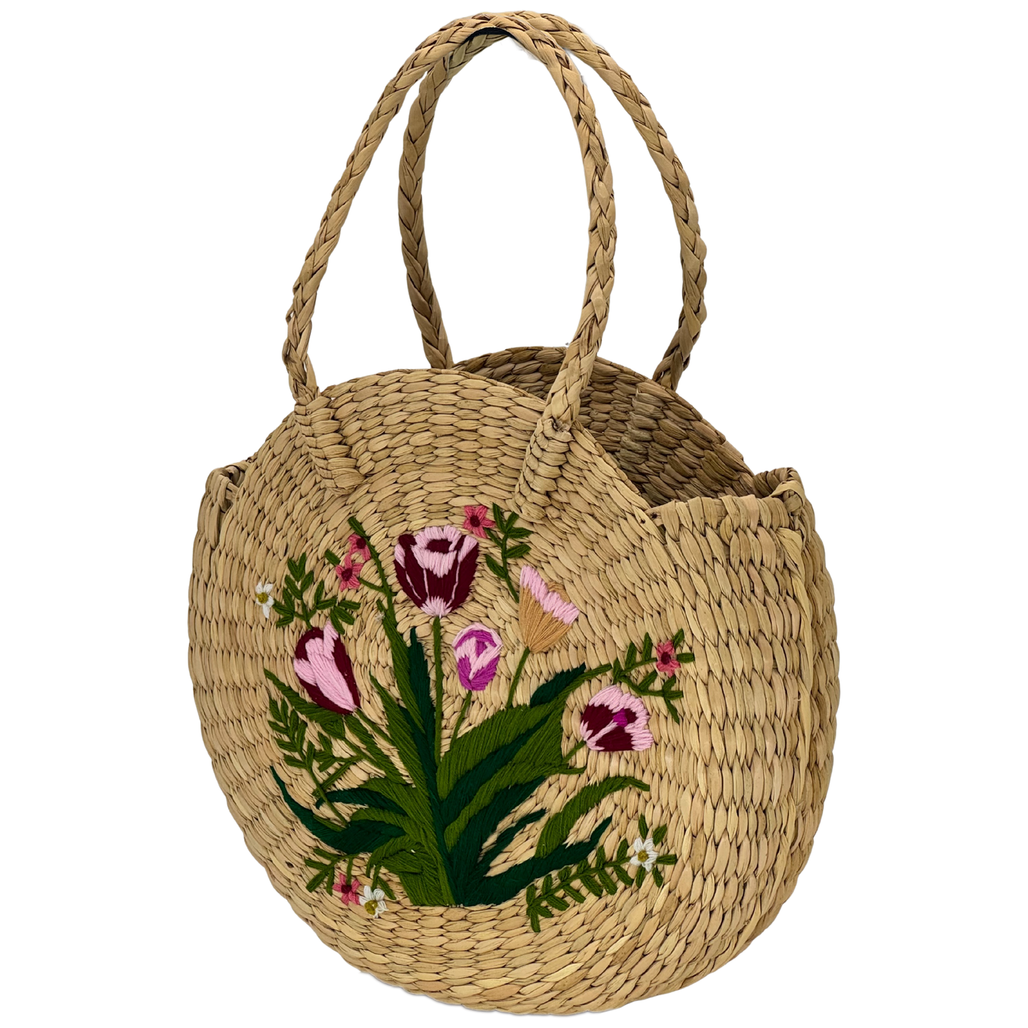 The Garden Tulip | Kauna Grass Round Bag