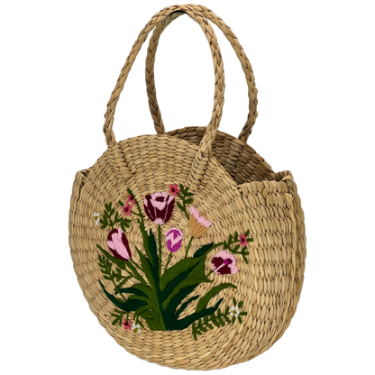 The Garden Tulip | Kauna Grass Round Bag