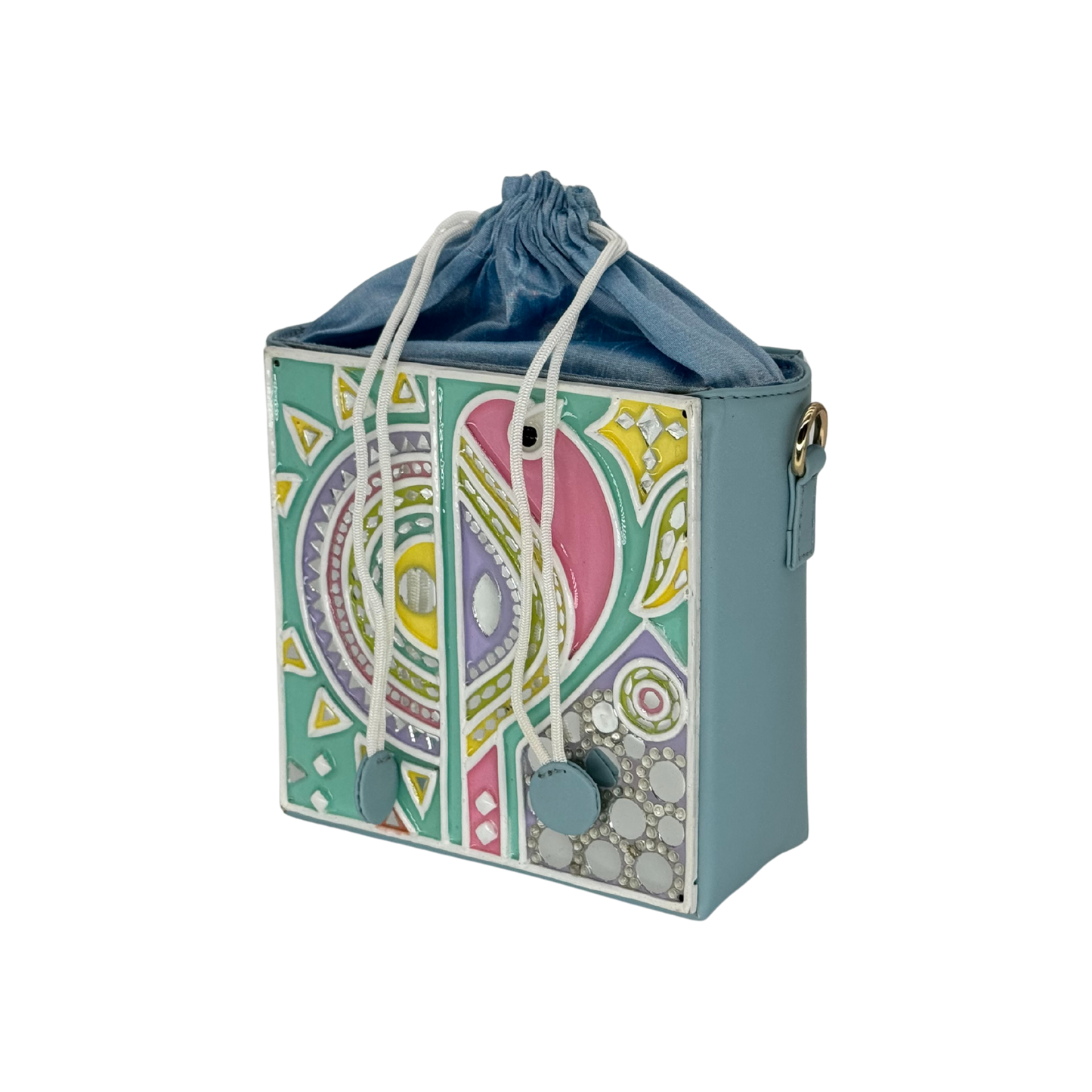 The Teal Bird Potli | Lippan Art Potli Bag
